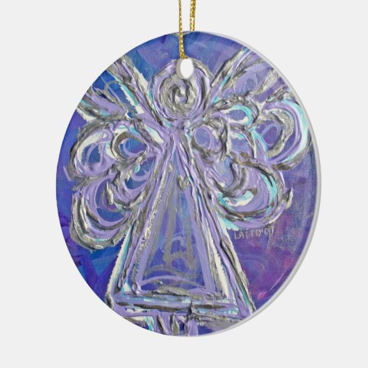 Paarse Silver Angel Ornament (Links)