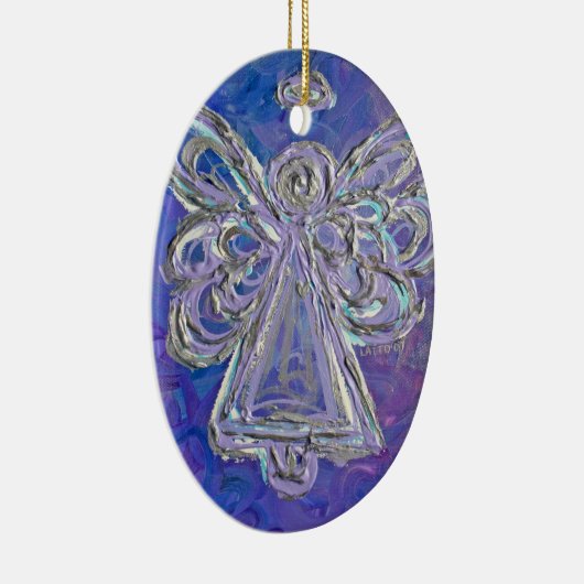 Paarse Silver Angel Ornament (Rechts)