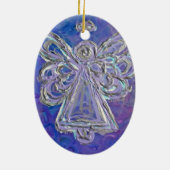 Paarse Silver Angel Ornament (Achterkant)