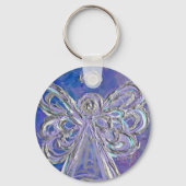 Paarse Silver Angel Sleutelhanger (Voorkant)