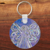 Paarse Silver Angel Sleutelhanger (Voorkant)