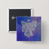 Paarse Silver Angel Wings Button Pin (Voorkant /achterkant)