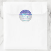 Paarse Silver Aqua Glitter LOOK Snowflakes Sticker (Tas)