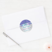 Paarse Silver Aqua Glitter LOOK Snowflakes Sticker (Envelop)