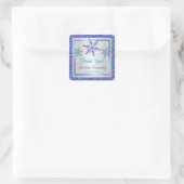 Paarse Silver Aqua Glitter LOOK Snowflakes Sticker (Tas)