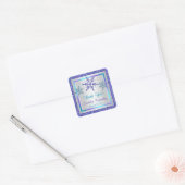 Paarse Silver Aqua Glitter LOOK Snowflakes Sticker (Envelop)