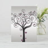 Paarse Silver Black Post Wedding Celebration Kaart (Staand voorkant)