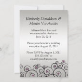 Paarse Silver Black Post Wedding Celebration Kaart (Achterkant)