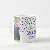 Paarse Silver Class of 2020 Photo Afstuderen Mok (Voorkant links)