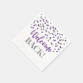 Paarse Silver Confetti Welkom terug Napkins Servet (Hoek)
