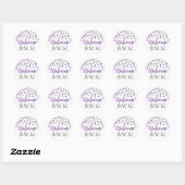 Paarse Silver Confetti Welkom terug Ronde Sticker (Vel)