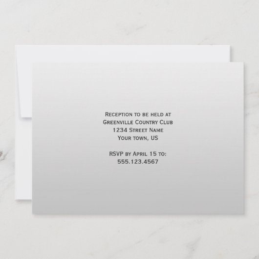  Paarse Silver Damask Wedding Uitnodiging (Achterkant)