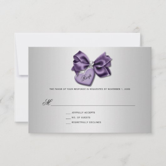 Paarse Silver Diamond Heart Locket RSVP (Voorkant)