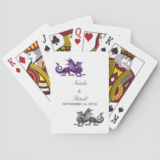 Paarse Silver Dragon Weddenschap-kaarten Pokerkaarten (Achterkant)