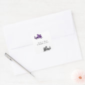 Paarse Silver Dragon Wedding Stickers (Envelop)