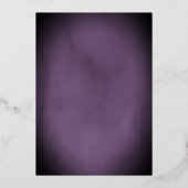 Paarse Silver Elegant Script Roos Quinceanera Folie Uitnodiging (Achterkant)