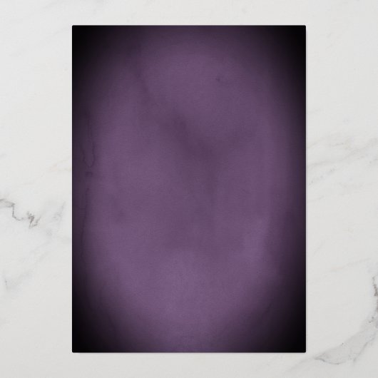 Paarse Silver Elegant Script Roos Quinceanera Folie Uitnodiging (Achterkant)