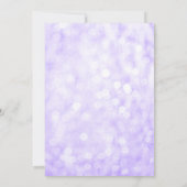 Paarse Silver Faux Glitter Lights Baby shower Kaart (Achterkant)