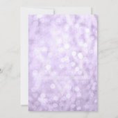Paarse Silver Faux Glitter Lights Bat Mitzvah Kaart (Achterkant)
