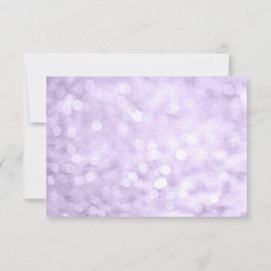 Paarse Silver Faux Glitter Lights Bat Mitzvah RSVP Kaartje (Achterkant)