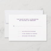 Paarse Silver Faux Glitter RSVP Kaartje (Achterkant)