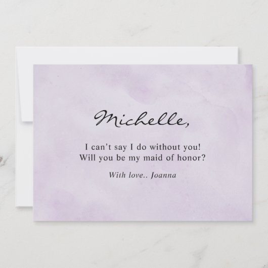 Paarse Silver Floral... word je mijn eerbewijs. Kaart (Achterkant)