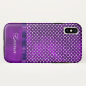 Paarse Silver Gem Case-Mate iPhone Case (Achterkant (horizontaal))