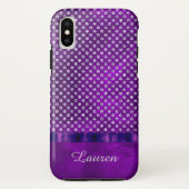 Paarse Silver Gem Case-Mate iPhone Case (Achterkant)