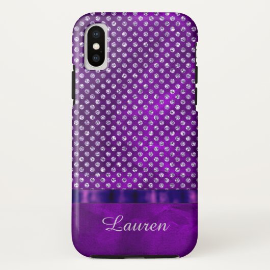 Paarse Silver Gem Case-Mate iPhone Case (Achterkant)