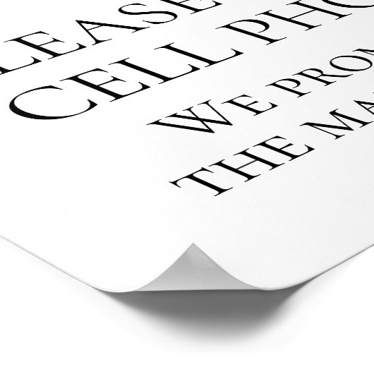 Paarse Silver Grey Unplugged Wedding CeremonySign Poster (Hoek)