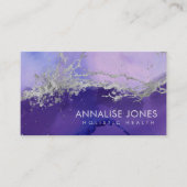 Paarse Silver-inkt en marmer Abstracte Business Ca Visitekaartje (Voorkant)