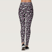 Paarse Silver Leopard Animal Print Women's Legging (Achterkant)