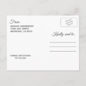 Paarse Silver Mason Jar Wedding Save the Date Aankondigingskaart (Achterkant)