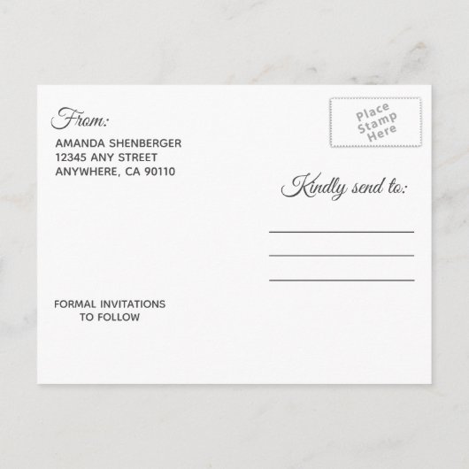 Paarse Silver Mason Jar Wedding Save the Date Aankondigingskaart (Achterkant)