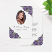 Paarse Silver Memorial Funeral Prayer Kaart (Bureau)