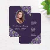 Paarse Silver Memorial Funeral Prayer Kaart (Bureau)