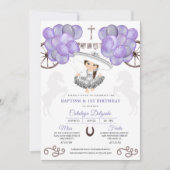 Paarse Silver Mexicaanse Baby Charra Balloons Kaart (Voorkant)