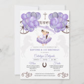 Paarse Silver Mexicaanse Baby Charra Balloons Kaart (Voorkant)