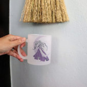 Paarse Silver Moon Goddess Matglas Koffiemok