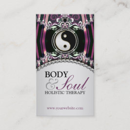 Paarse Silver NewAge Yin Yang + Logo Visitekaartje