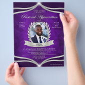 Paarse Silver Pastor Appreciation Church Service Flyer (Hand)