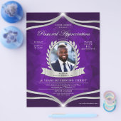 Paarse Silver Pastor Appreciation Church Service Flyer (Enkel)