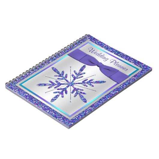 Paarse Silver Snowflake Wedding Planner-laptop Notitieboek (Linkerzijde)
