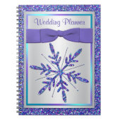 Paarse Silver Snowflake Wedding Planner-laptop Notitieboek (Voorkant)