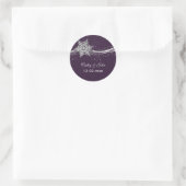 paarse Silver Snowflakes bruiloft gunst stickers (Tas)