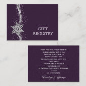paarse Silver Snowflakes huwelijkscadeau register Informatiekaartje (Voorkant / Achterkant)
