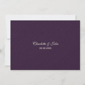 paarse Silver Snowflakes Winter behalve de datum Save The Date (Achterkant)