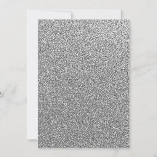 Paarse Silver Sparkle Floral 15e Verjaardag Uitnod Kaart (Achterkant)