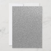 Paarse Silver Sparkle Floral 50e verjaardag Uitnod Kaart (Achterkant)