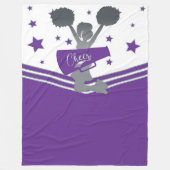 Paarse & Silver Stars Cheer-Leading Meisjes Fleece Deken (Voorkant)